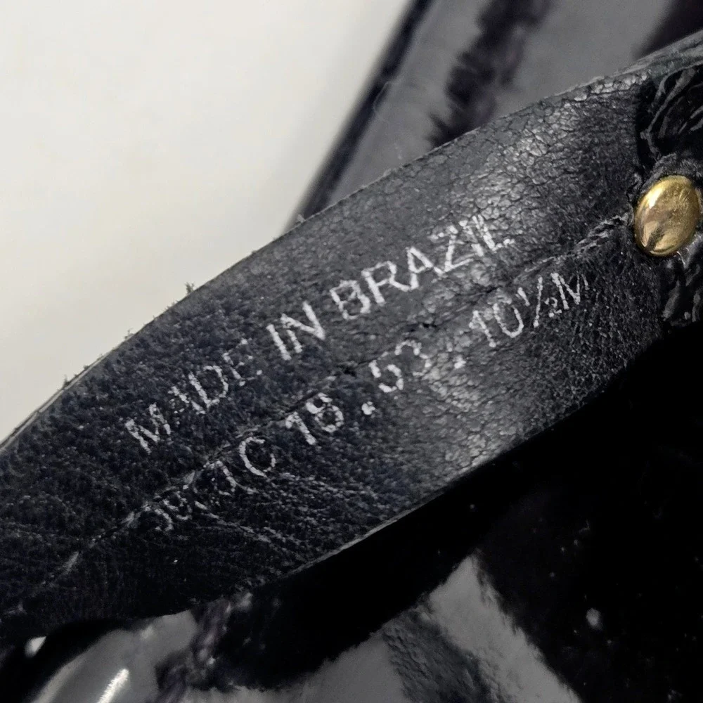 Tory Burch Sandals Women's 10.5 Miller Black Patent Thong